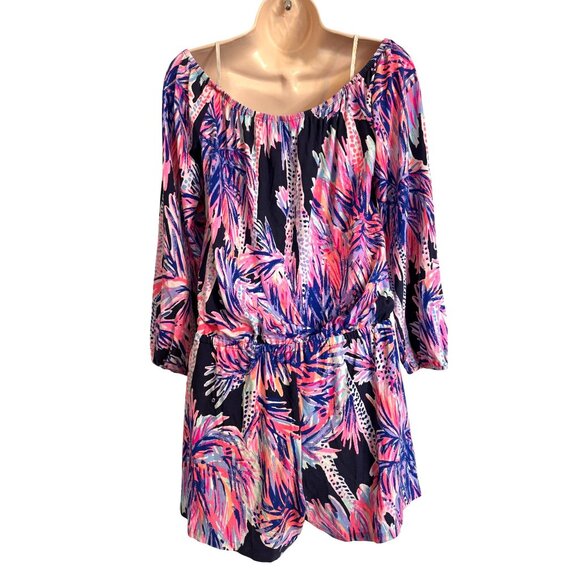 Lilly Pultizer Lana Off Shoulder Size Small EUC Romper Shorts - Picture 10 of 10